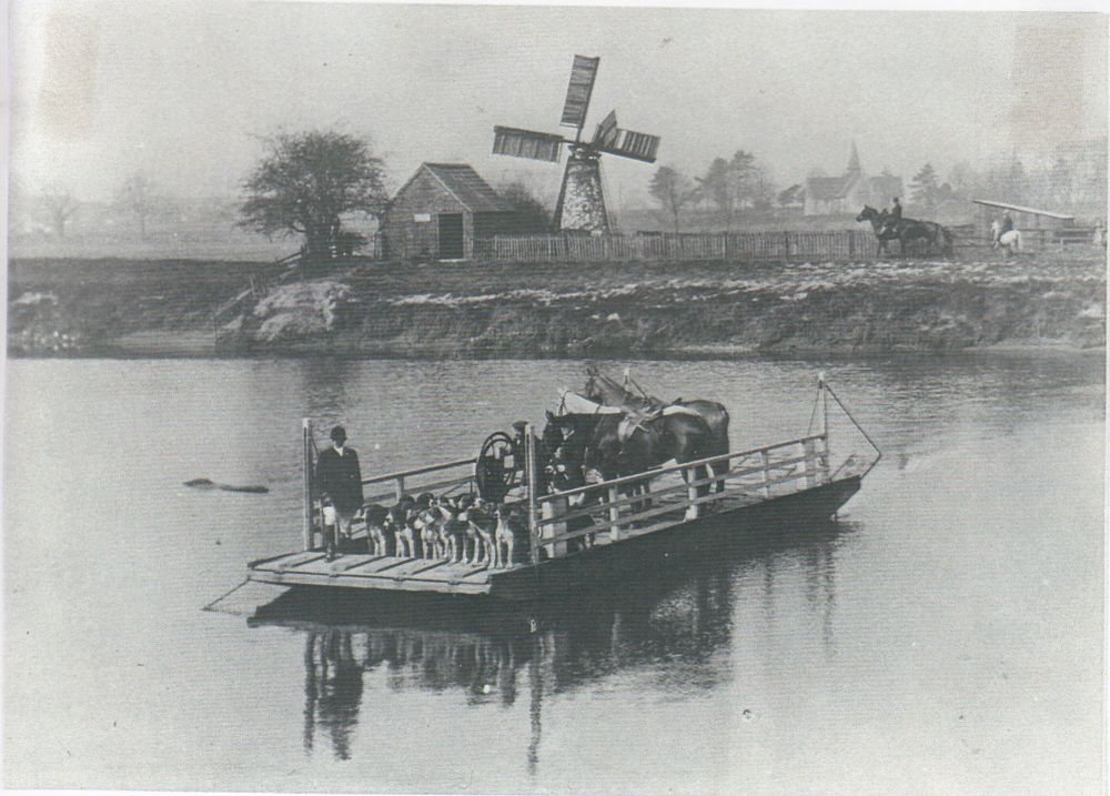 York & Ainsty Hunt crossing river by ferry