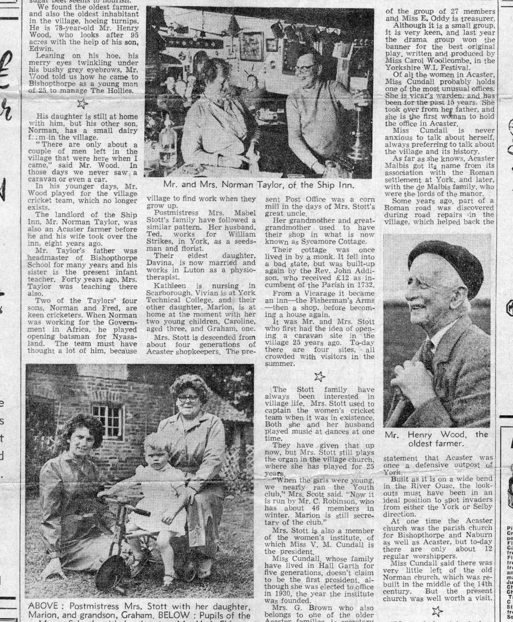 Newspaper article about Acaster Malbis (page 2)