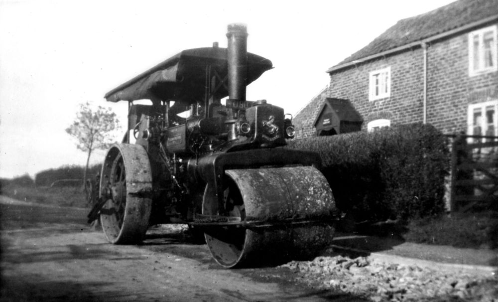 Steam roller outside Prospect Cottage