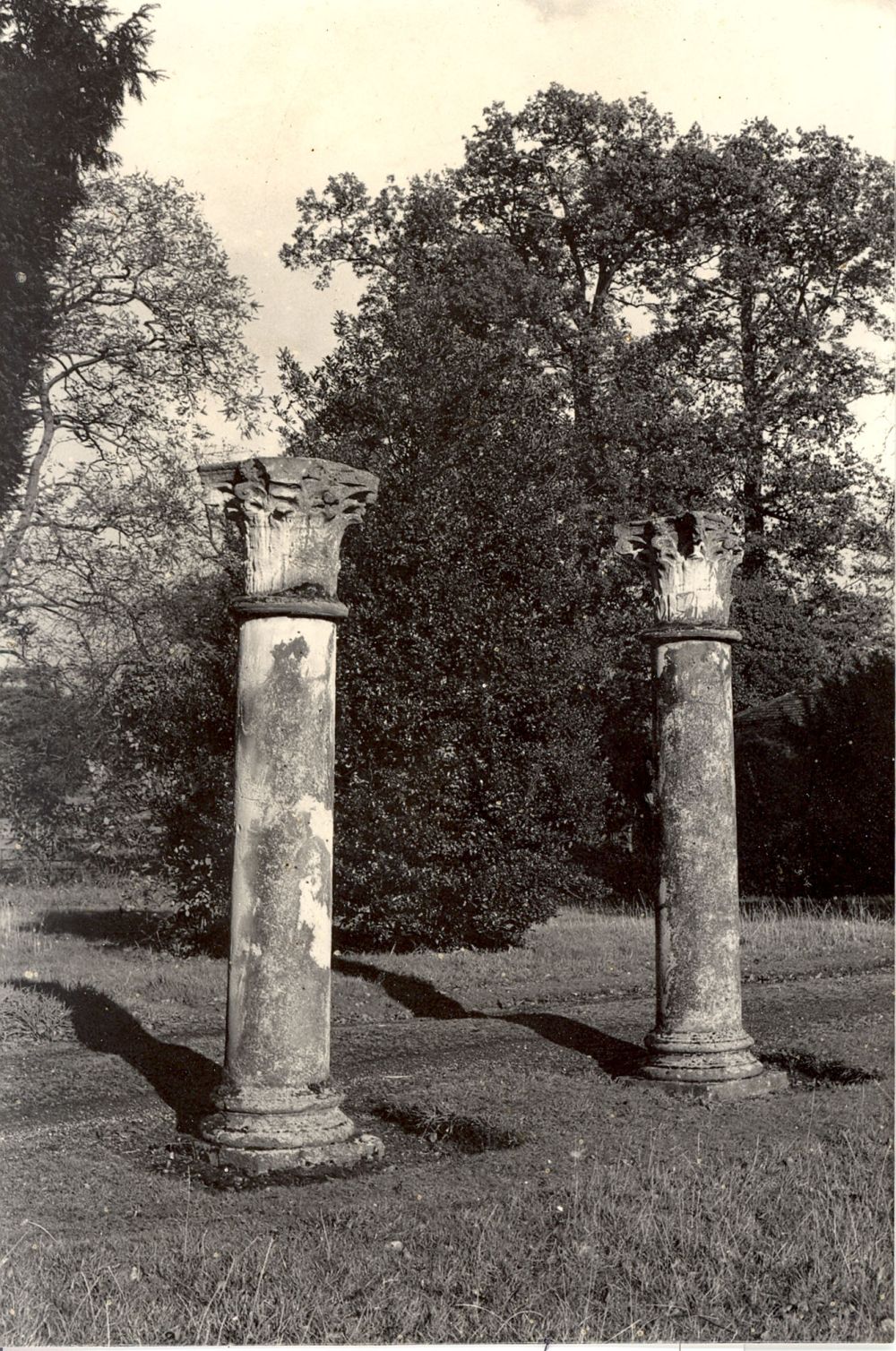 Nun Appleton Hall - historic columns in garden