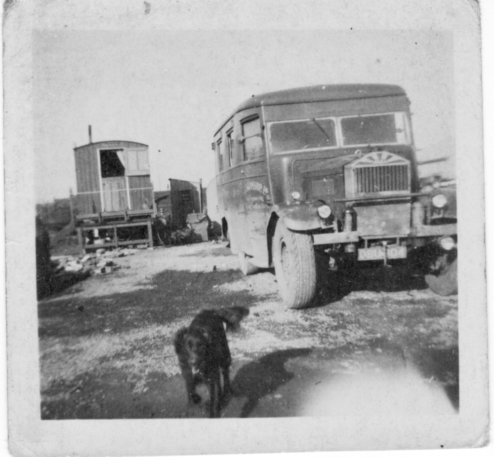 Commercial vehicle & caravan at Acaster Selby
