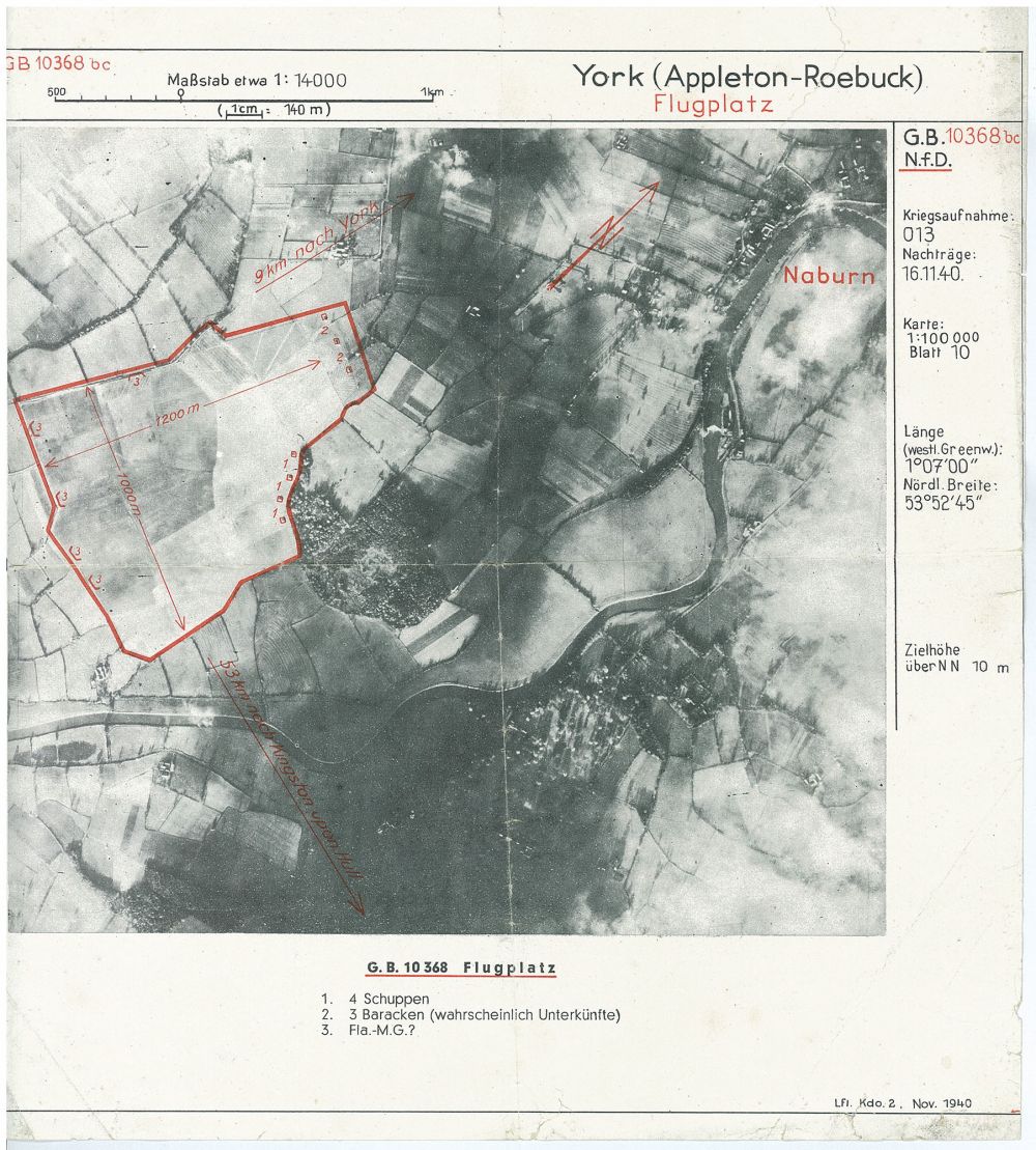 German aerial photo of Acaster airfield