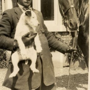 Mr Wheatley with dog and horse