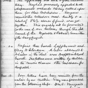 School Log book entry for Apple Day