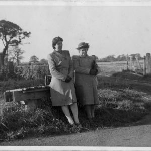 Mrs Moore & Phyllis at gate