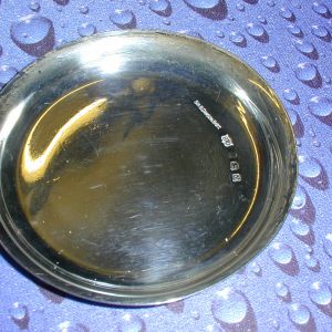 Silver dish with Benjamin Dawson's personal hallmark