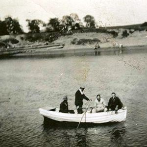 Small boat on River Ouse at Acaster Selby