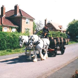 Sam Smith's dray wagon passing through Bolton Percy