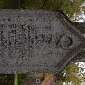 Detail of inscription on rear of Bolton Percy war memorial