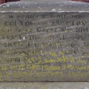 Colton war memorial inscription